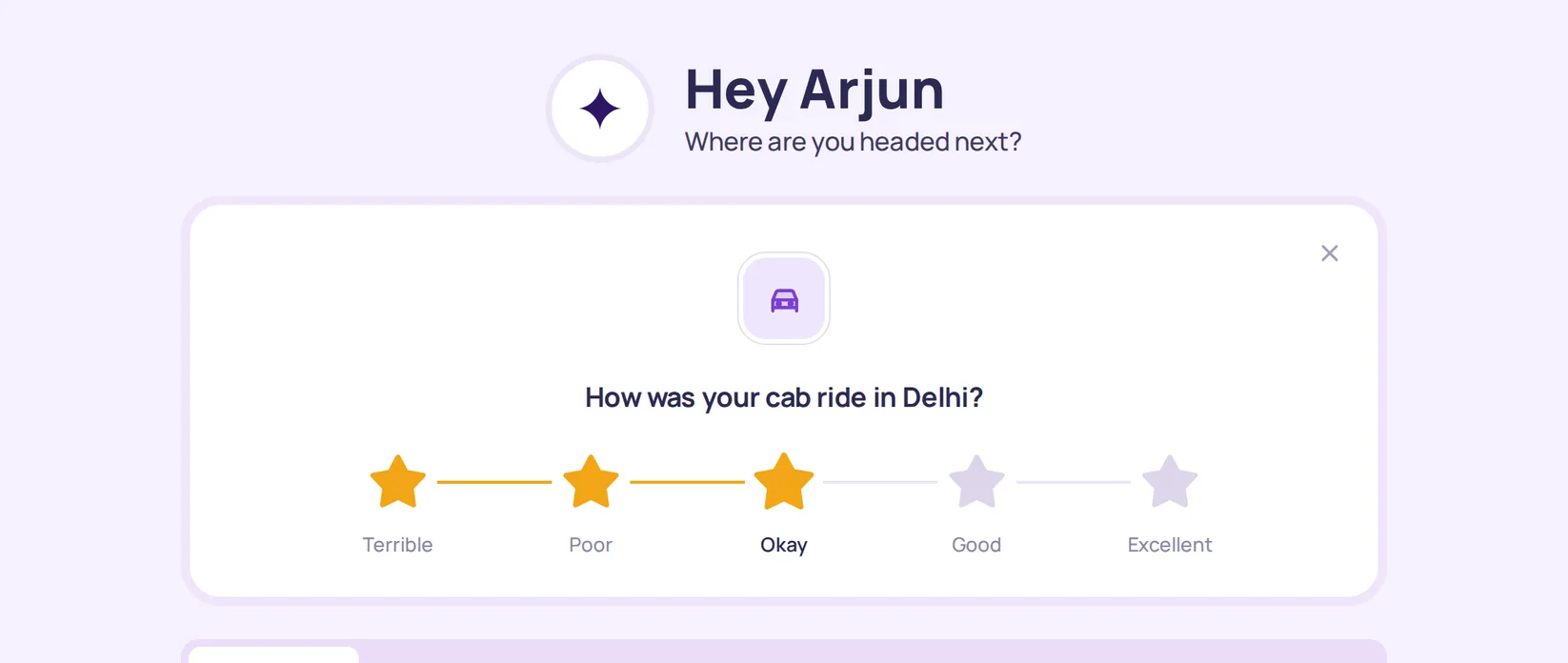 Fluid feedback: Web · home, hovering the third star