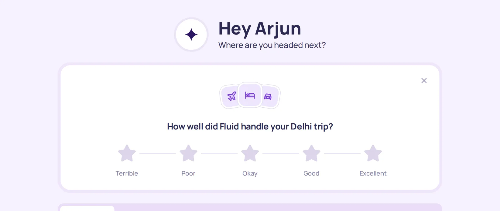 Fluid feedback: Web · home, before rating