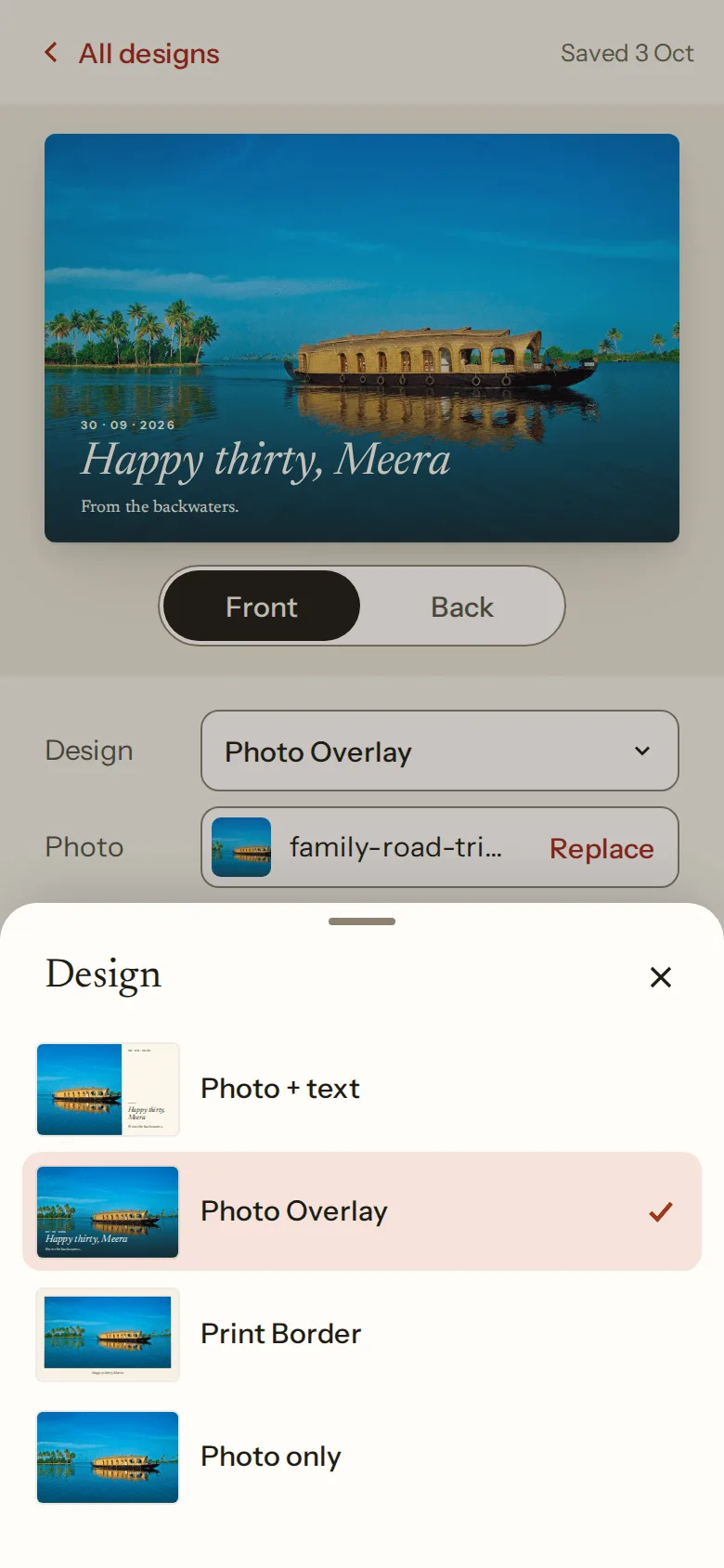 Postcarrd: App · Design sheet