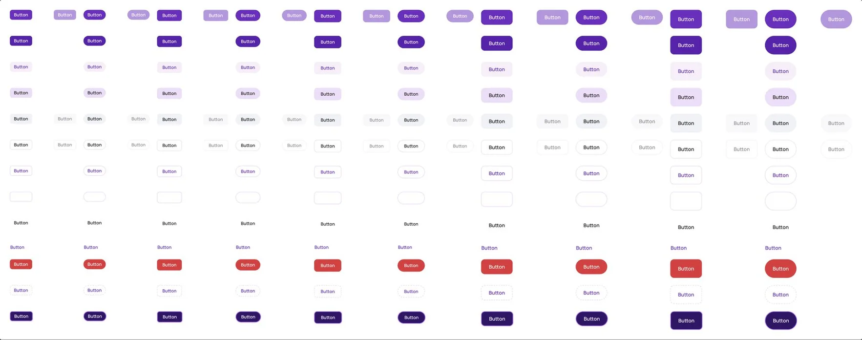 Every look, size and state of the generated Button component